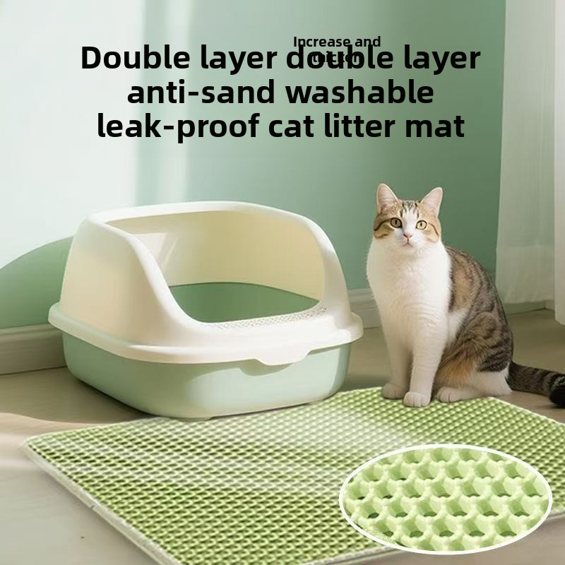 二重構造のEVA製猫用トイレマット。ハニカム構造で防水性があ - Cat Litter Mat Double Layer Waterproof のレビューと価格