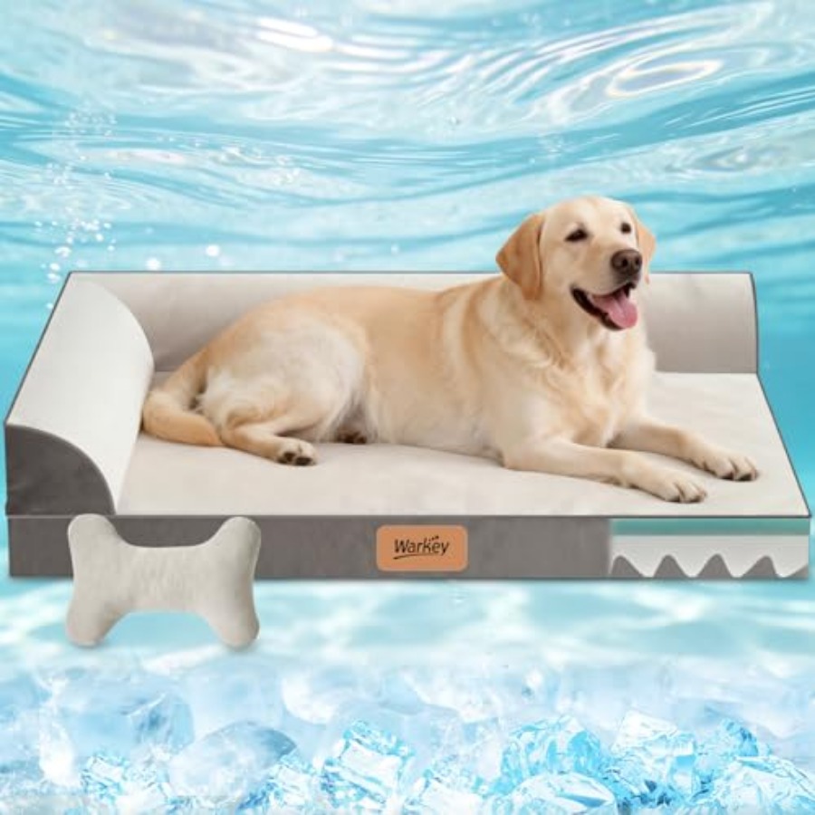 冷却ジェルメモリーフォーム付き犬用ベッド、整形外科用防水ペッ - Orthopedic Memory Foam Dog Bed Washable のレビューと価格
