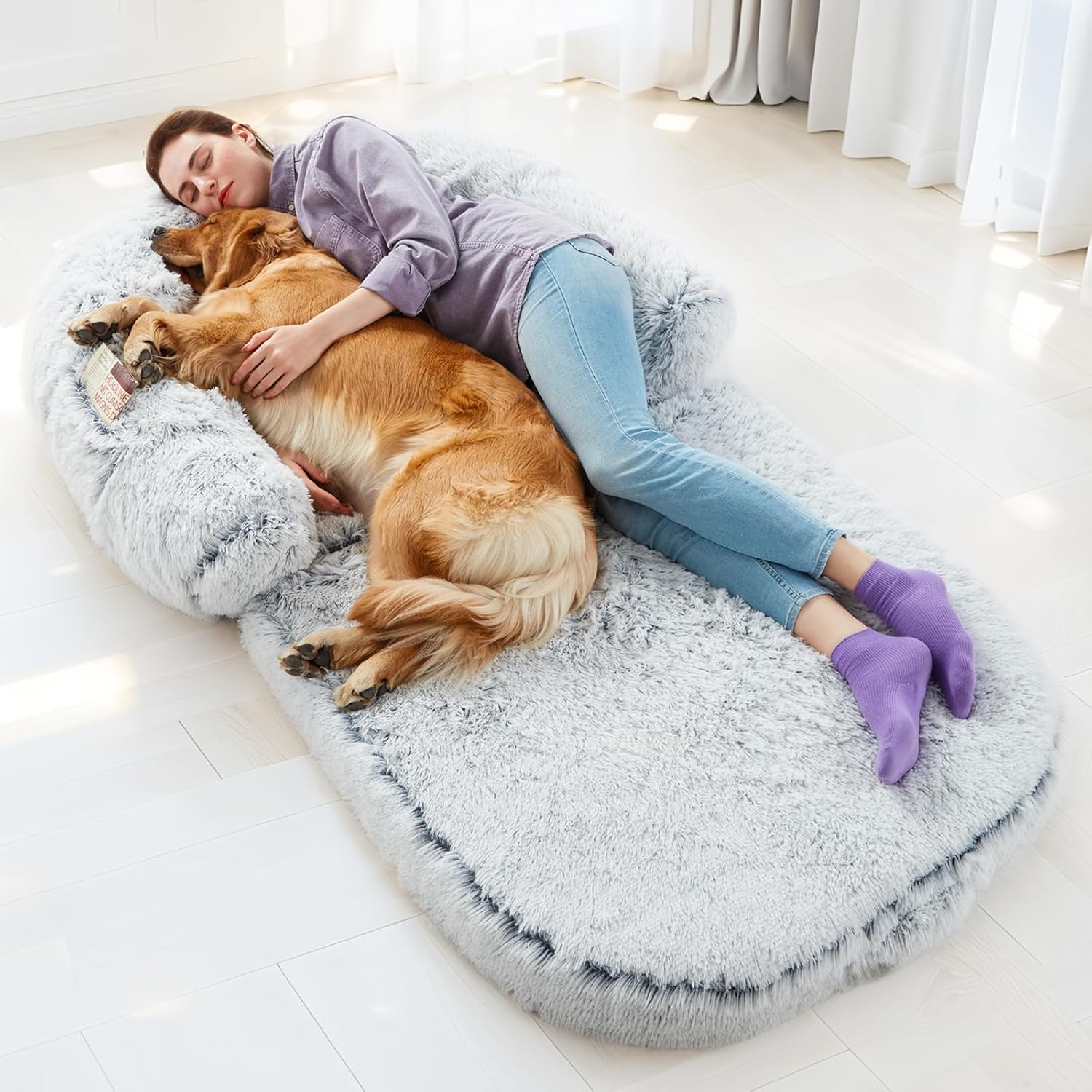 整形外科用犬用ベッド、滑り止め付き底面と洗濯可能な取り外し可 - Orthopedic Memory Foam Dog Bed Washable のレビューと価格