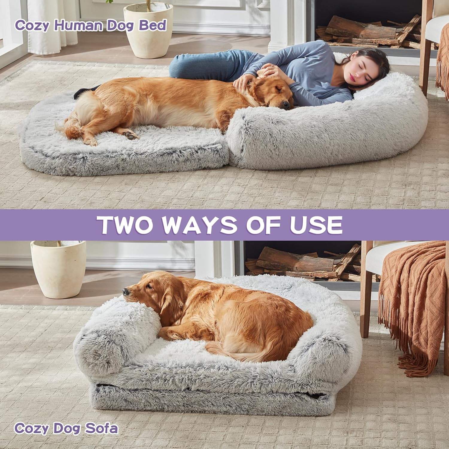 整形外科用犬用ベッド、滑り止め付き底面と洗濯可能な取り外し可 - Orthopedic Memory Foam Dog Bed Washable のレビューと価格