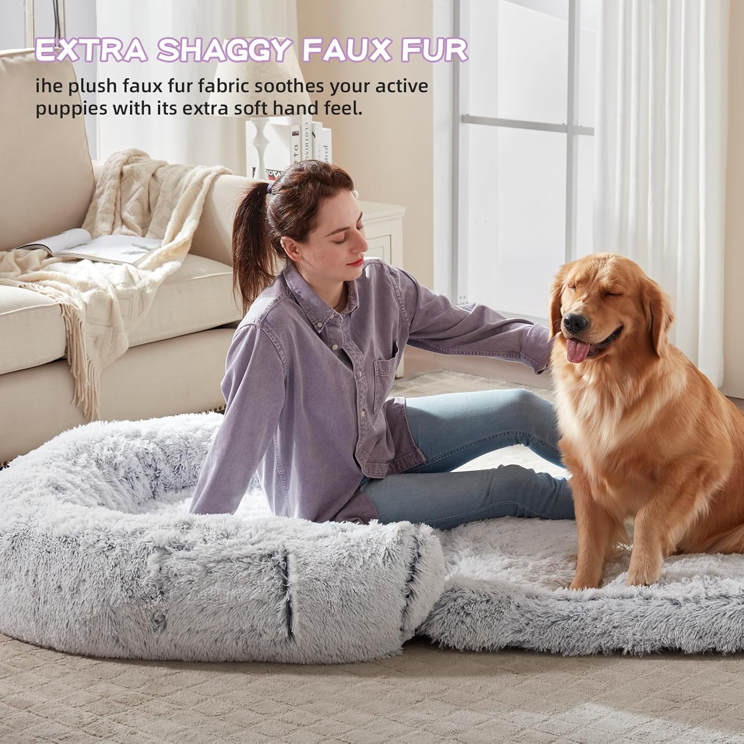整形外科用犬用ベッド、滑り止め付き底面と洗濯可能な取り外し可 - Orthopedic Memory Foam Dog Bed Washable のレビューと価格