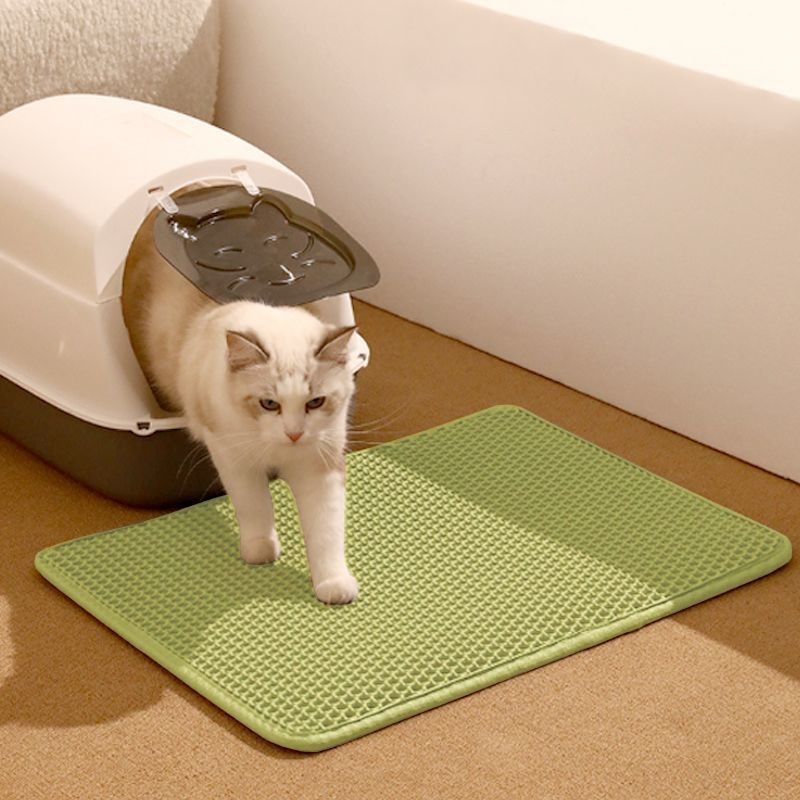 防水性と滑り止め加工の洗える二層構造猫用トイレマット、厚手の - Cat Litter Mat Double Layer Waterproof のレビューと価格