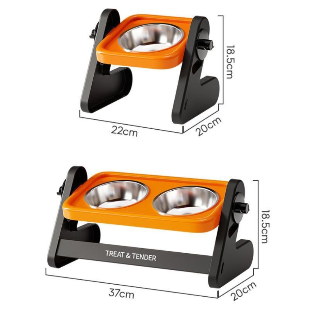 ステンレス製の高さのある猫用ボウル 15 °   ネックガー - Elevated Ceramic Cat Bowls Tilted Food のレビューと価格