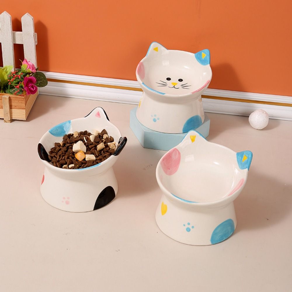 15 °   傾斜式高さ調節可能な猫用食器、逆流防止、転倒防 - Elevated Ceramic Cat Bowls Tilted Food のレビューと価格