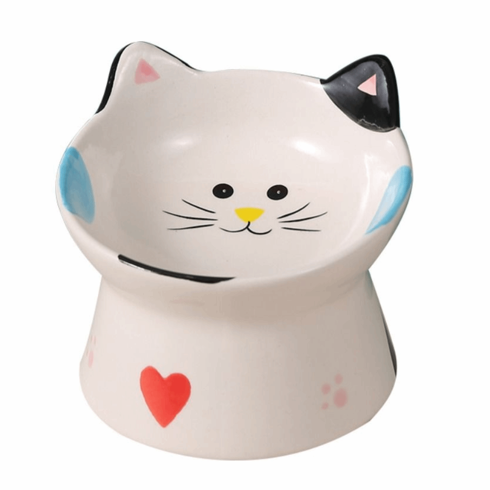 15 °   傾斜式高さ調節可能な猫用食器、逆流防止、転倒防 - Elevated Ceramic Cat Bowls Tilted Food のレビューと価格