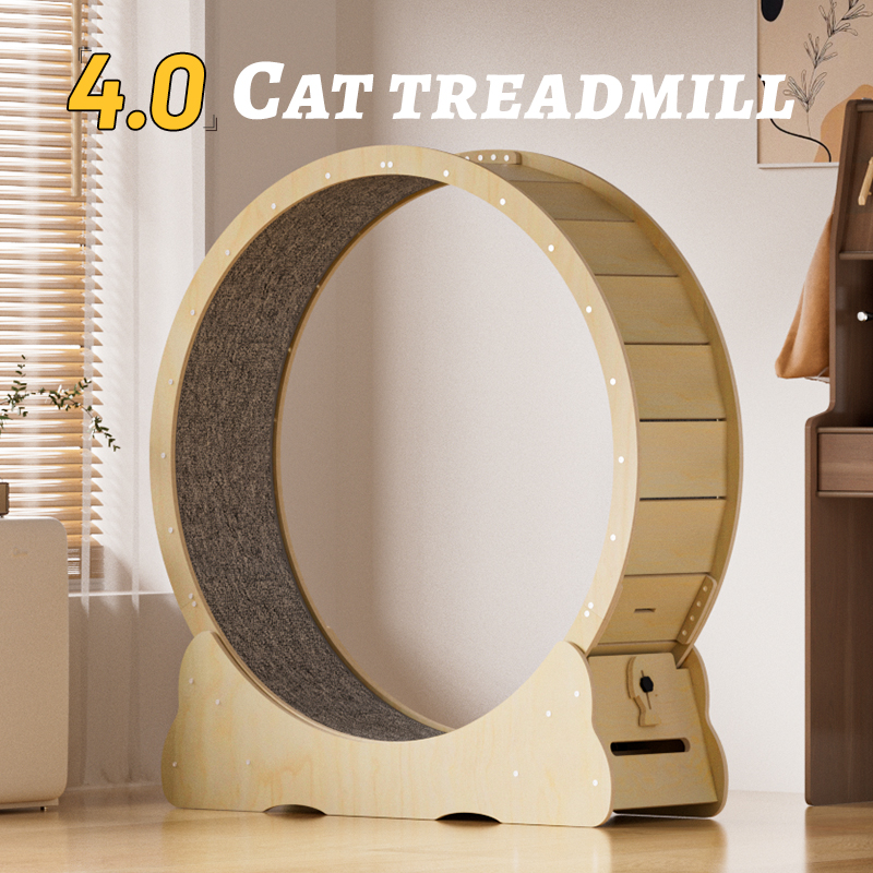 2025年版 安定性のある木製ペット用猫スクラッチャートイ  - Cat Running Wheel Exercise Treadmill のレビューと価格