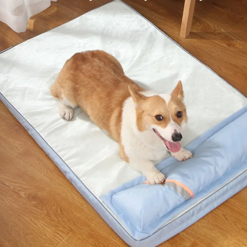 夏用冷却整形外科犬用ベッドマットレス、枕付きメモリーフォーム - Orthopedic Memory Foam Dog Bed Washable のレビューと価格