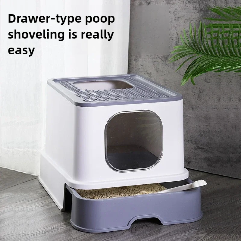 猫用トイレ 全密閉型 引き出し式 飛散防止 特大サイズ キン - Self Cleaning Cat Litter Box Automatic のレビューと価格