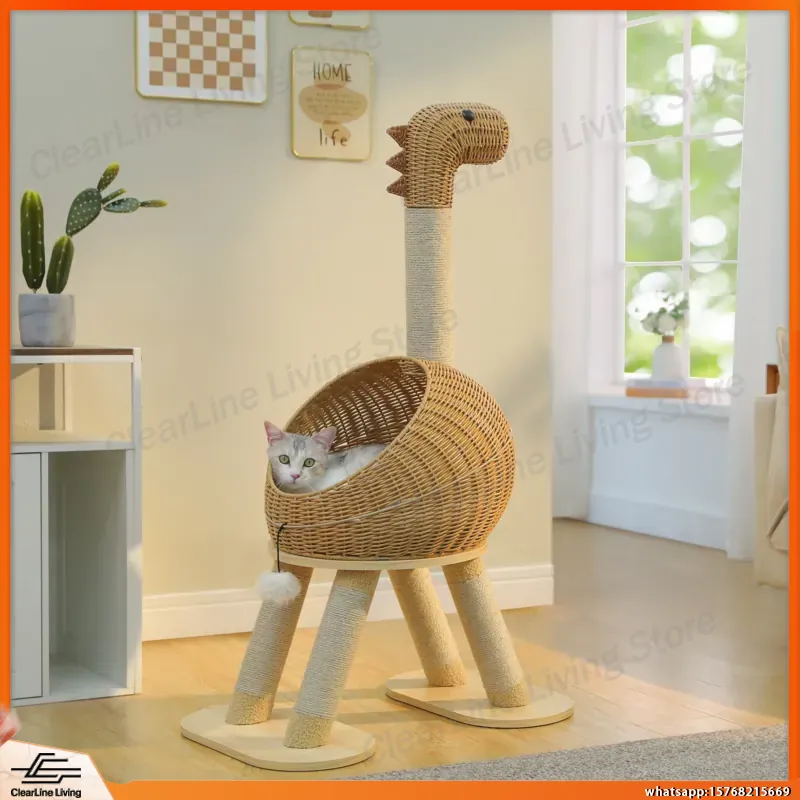 恐竜型キャットタワー サイザル麻スクラッチングポスト付き ラ - Cat Scratching Post Sisal Tree Tower のレビューと価格