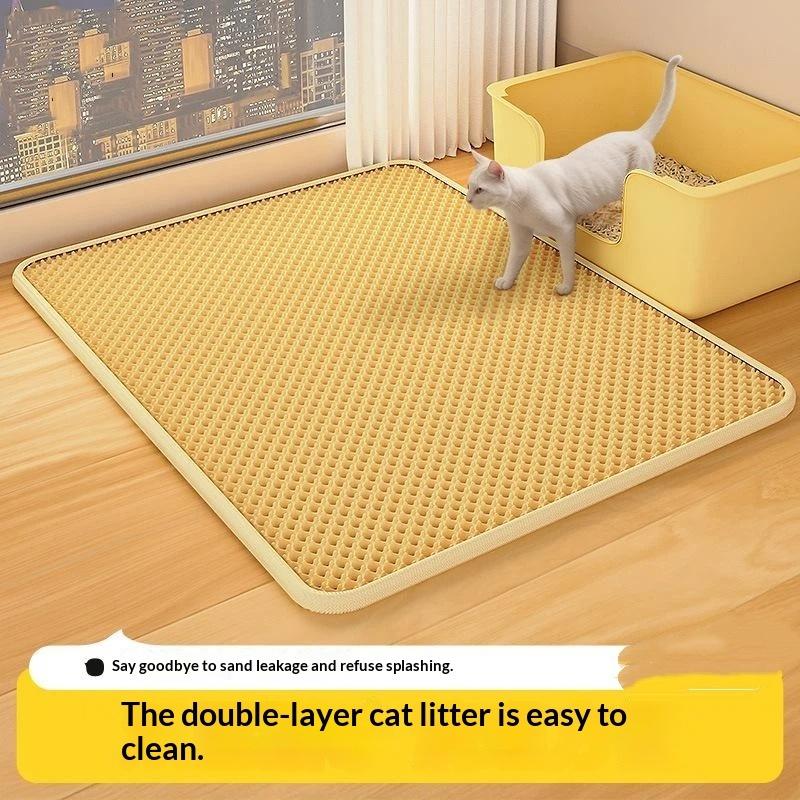 二重構造の猫用トイレマット、猫砂飛散防止、滑り止め、防水、猫 - Cat Litter Mat Double Layer Waterproof のレビューと価格