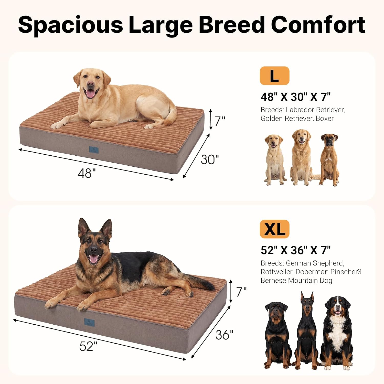 高齢犬用整形外科メモリーフォームドッグベッド、厚さ7インチの - Orthopedic Memory Foam Dog Bed Washable のレビューと価格