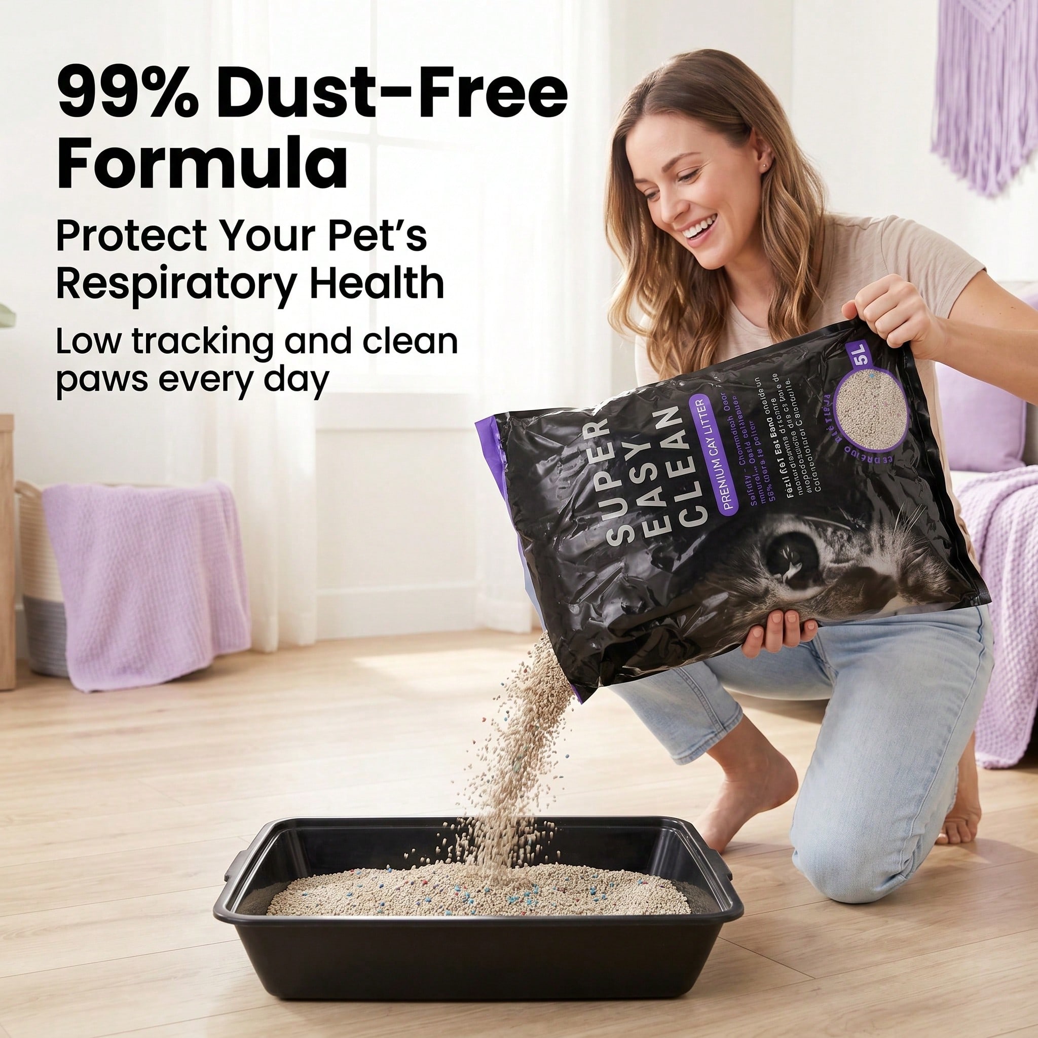 5L ラベンダーの香りのベントナイト猫砂、高品質で凝固性の高 - Bentonite Cat Litter Clumping Dust Free のレビューと価格