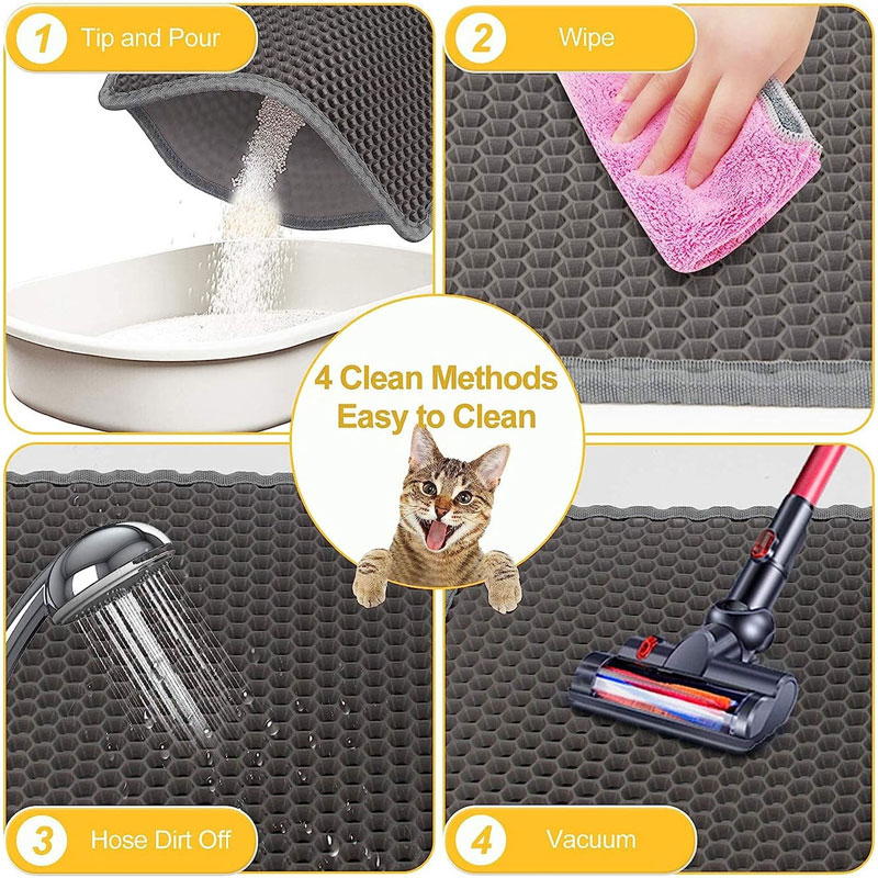 ペット猫砂マット防水二重層猫砂トラップペットトイレマットクリ - Cat Litter Mat Double Layer Waterproof のレビューと価格
