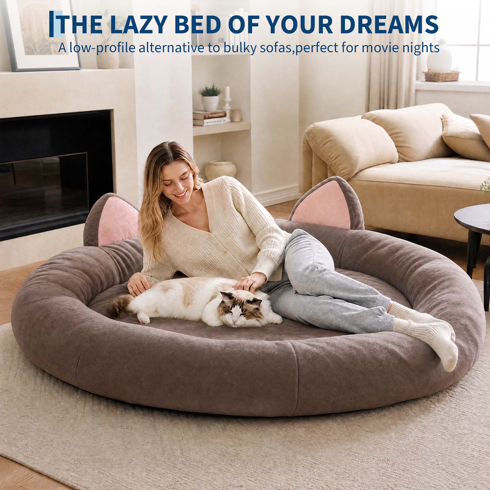 XXLサイズの丸型ドッグベッド。厚さ9.8インチで、高齢犬や - Orthopedic Memory Foam Dog Bed Washable のレビューと価格
