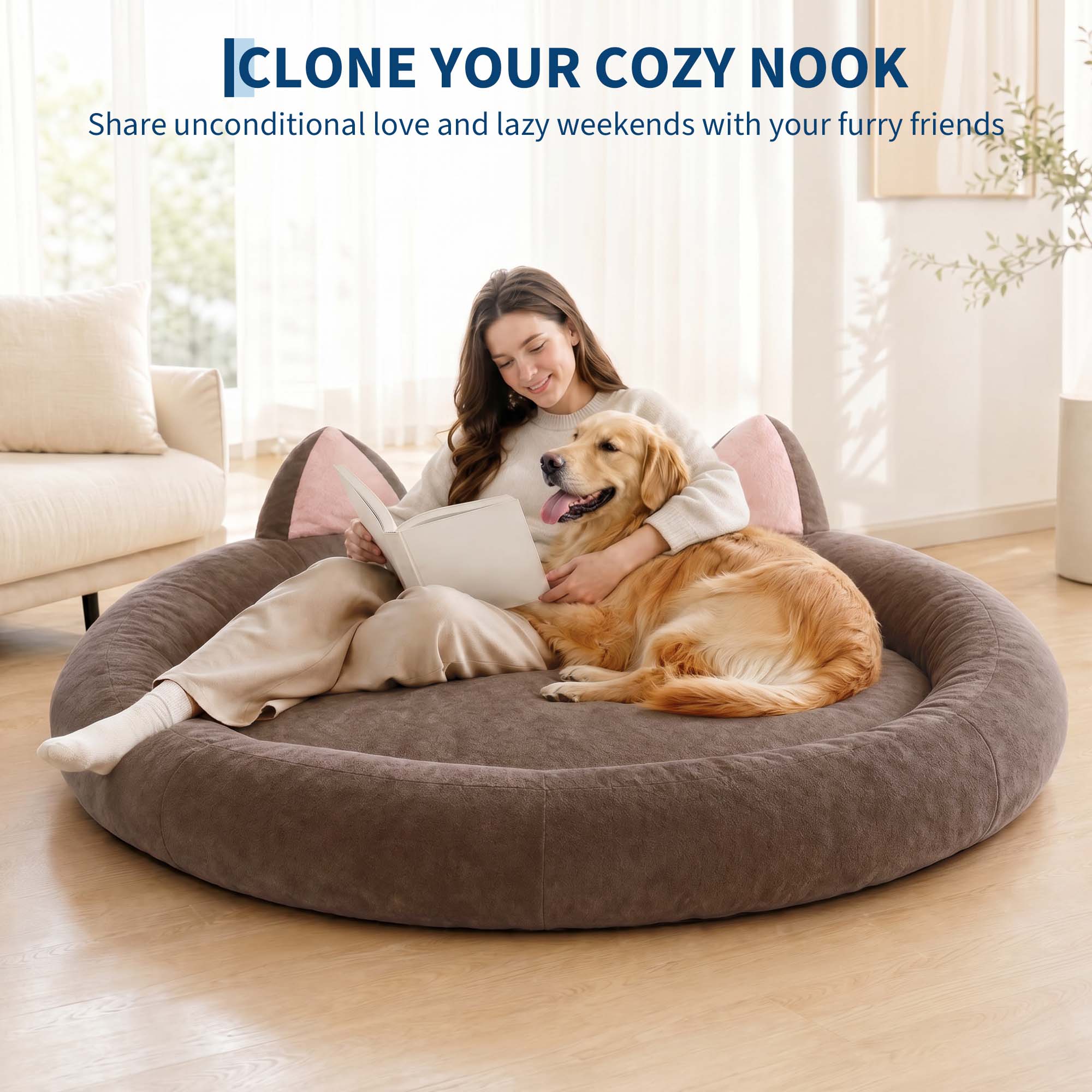 XXLサイズの丸型ドッグベッド。厚さ9.8インチで、高齢犬や - Orthopedic Memory Foam Dog Bed Washable のレビューと価格